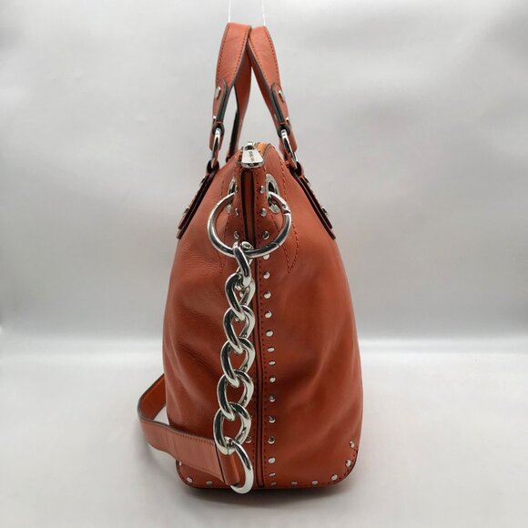 Michael Kors Tangerine Leather Astor Chain Convertible Satchel Bag - Picture 3 of 11